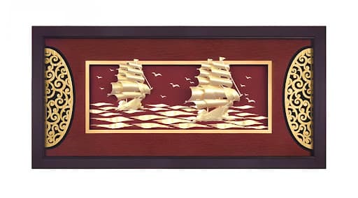 Tranh mạ vàng trang trí phòng khách sang trọng